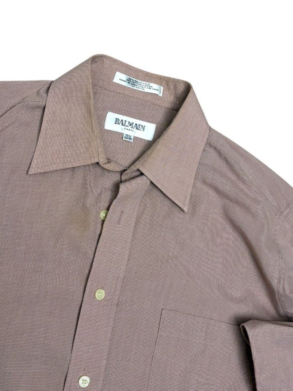 BALMAIN PARIS Vintage Dress Shirt Red Retro Casual Button-Down Mens XL